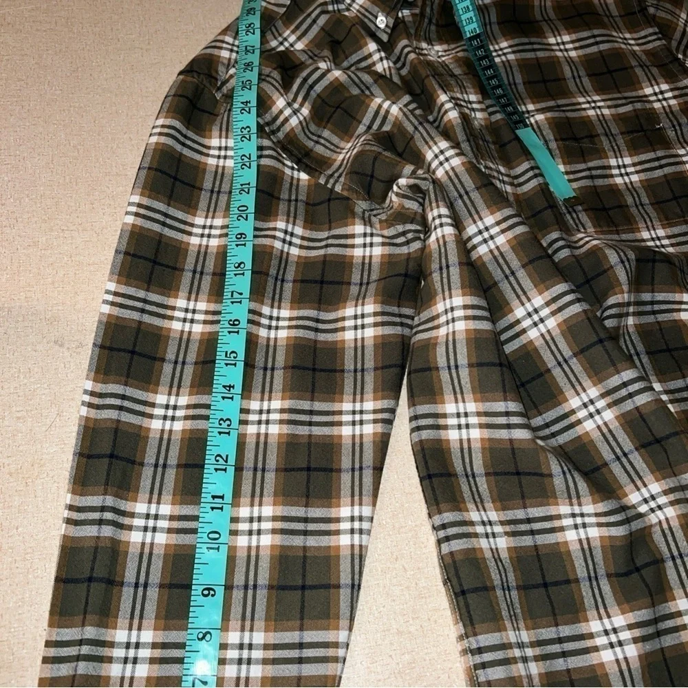 Natural BasiX Men's Cotton Button Down plaid long sleeve Shirt- Checkered XL.